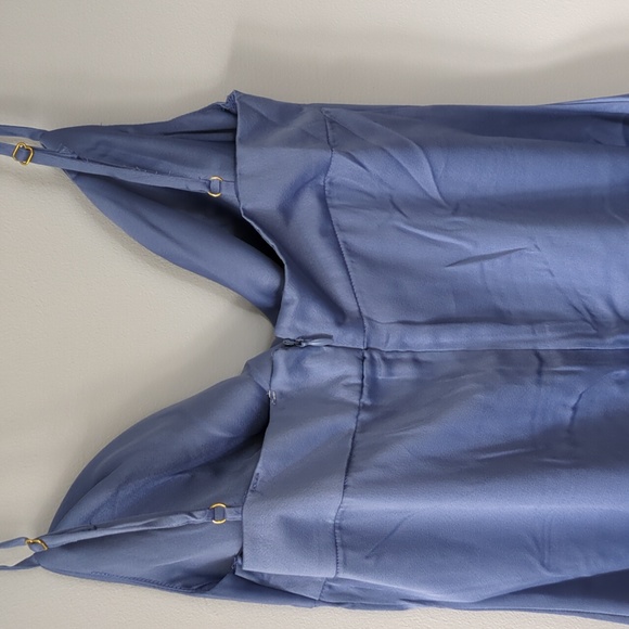 WeWoreWhat Cowl Neck Slate Blue Midi Slip Dress- Size 2 - Picture 8 of 8